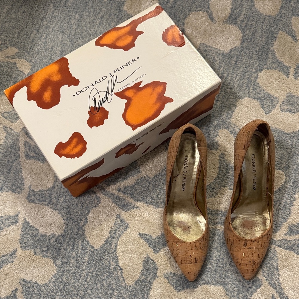 Donald J. Pliner Brown Cork Heels